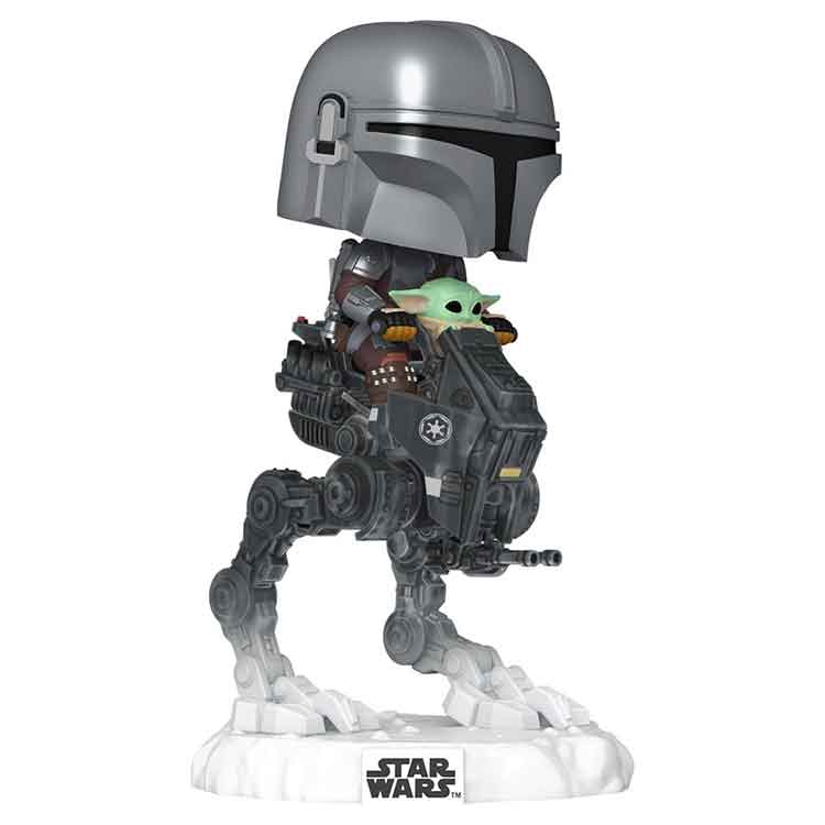 Funko Star Wars: The Mandalorian and Grogu POP! Rides Deluxe Vinyl Bobblehead Figure The Mandalorian with Grogu in Imperial Remnant AT-RT