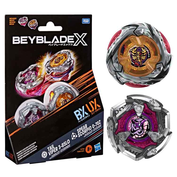 Beyblade X Spear Scorpio 0-70Z UX & Tail Viper 3-85LO BX Dual Pack Set