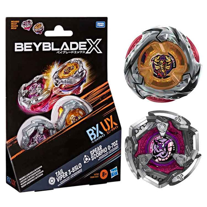 Beyblade X Spear Scorpio 0-70Z UX & Tail Viper 3-85LO BX Dual Pack Set