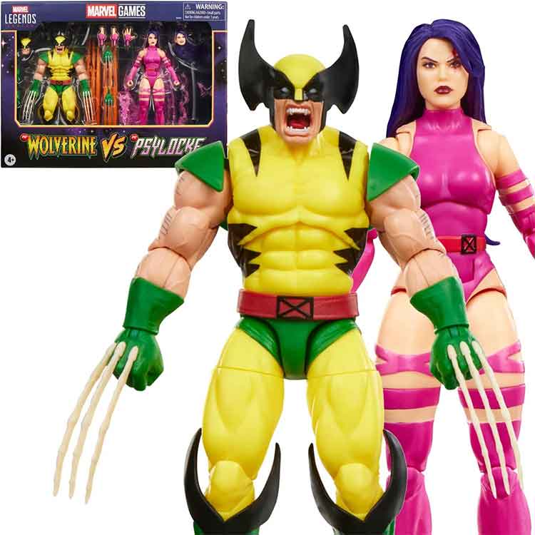 X-Men Marvel Legends Series Wolverine vs Psylocke 6-Inch Action Figures