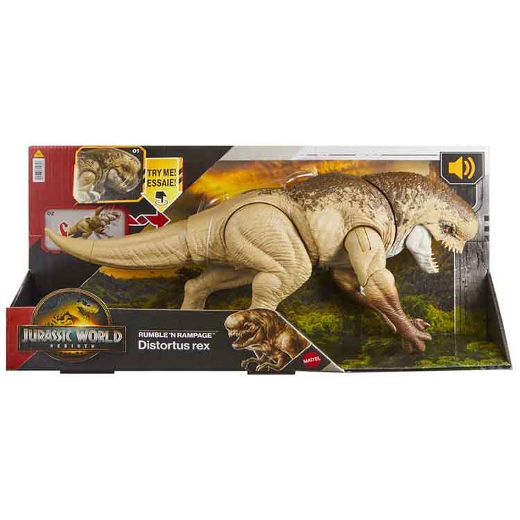 Jurassic World Rebirth Rumble 'n Rampage Dinosaur Action Figure Distortus Rex