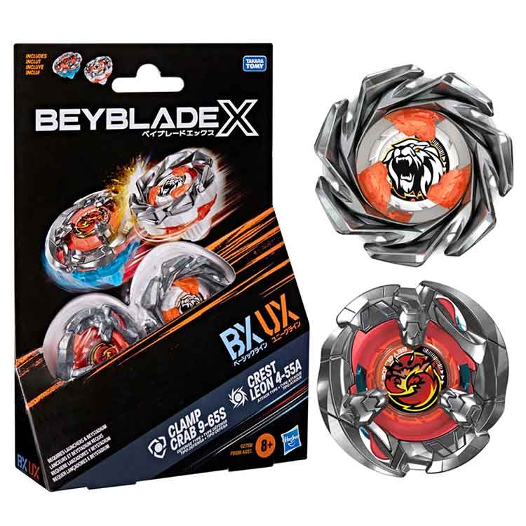 Beyblade X Clamp Crab 9-65S BX & Crest Leon 4-55A UX Dual Pack Set