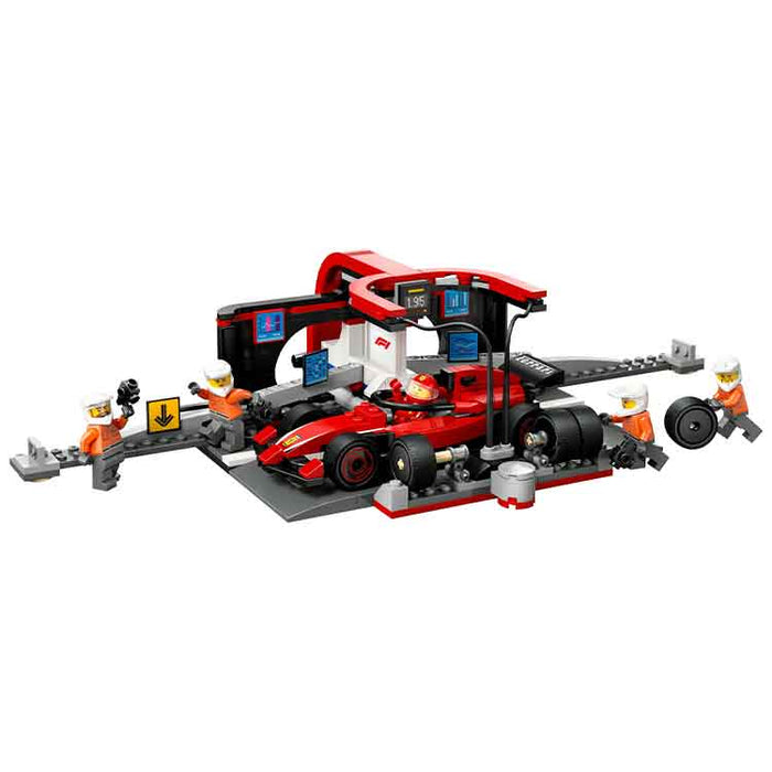 LEGO 60443 F1 Pit Stop & Pit Crew with Ferrari Car