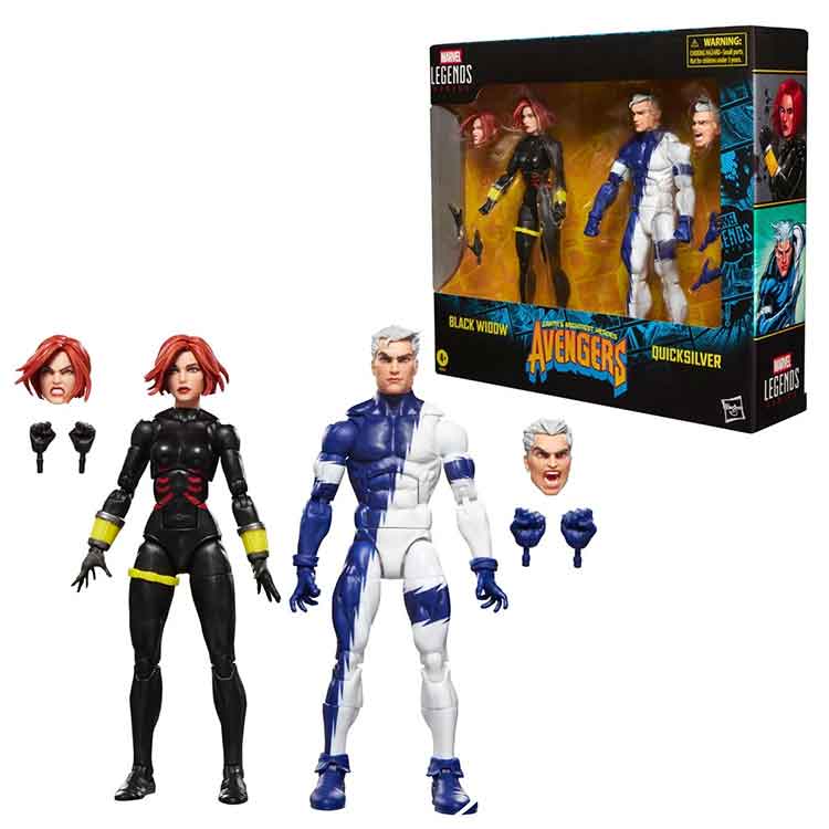 Avengers Marvel Legends Series Black Widow and Quicksilver 6-Inch Action Figures