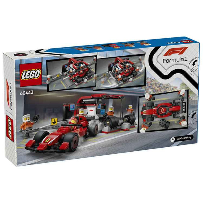 LEGO 60443 F1 Pit Stop & Pit Crew with Ferrari Car