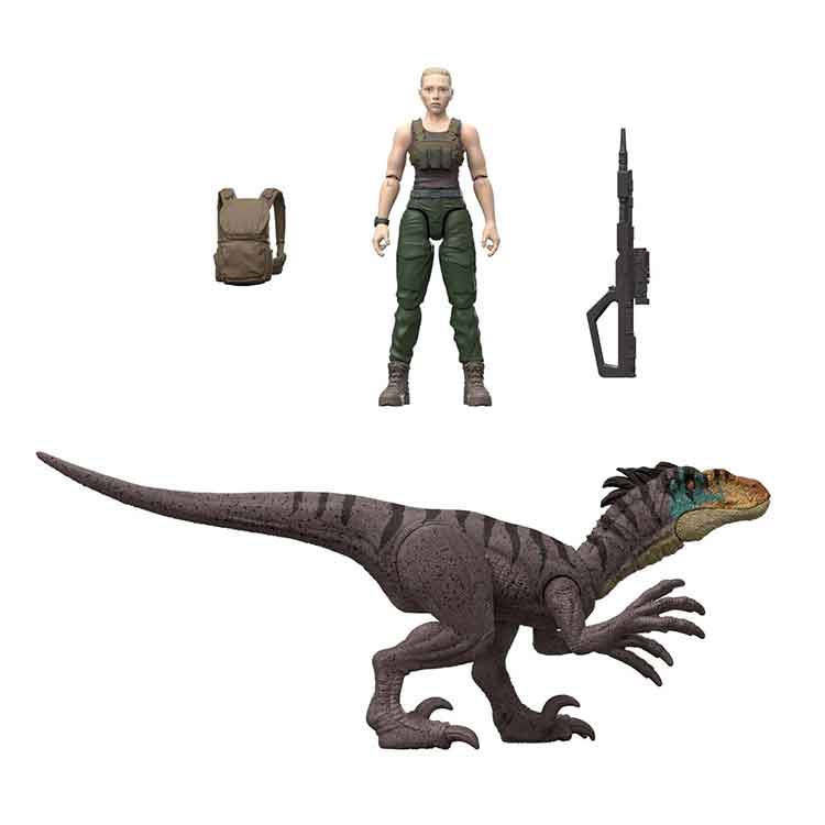 Jurassic World Rebirth Zora Bennett and Velociraptor Action Figure 2-Pack